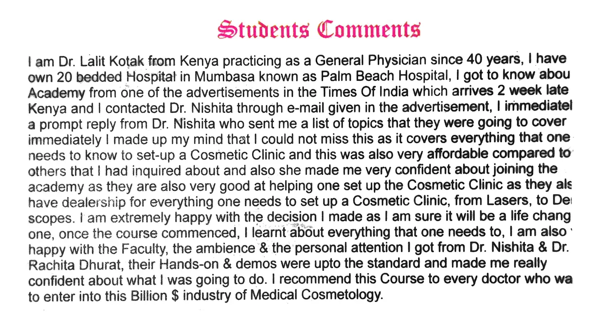 Dr.Nishita Cosmetic Clinic Pvt Ltd